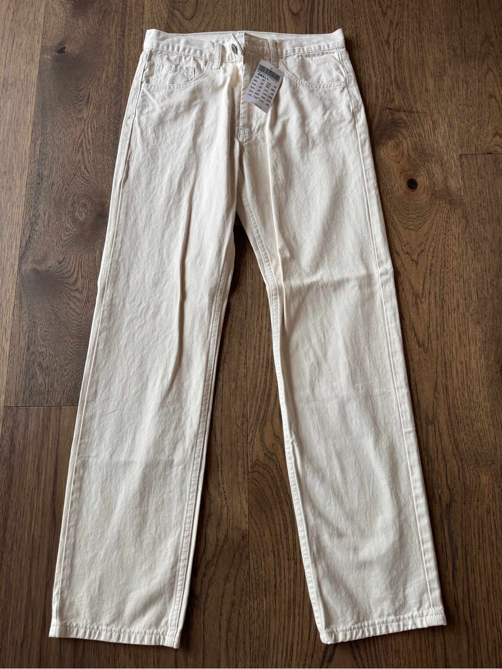 Women's Cream Straight-Leg Jeans - Unbranded